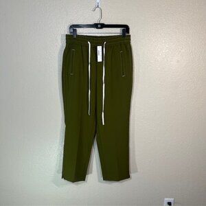 J. Crew Drapey Drawstring Pants Womens Size Medium Green Elastic Waist NEW